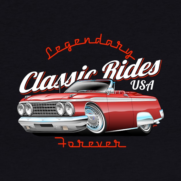 Legendary Classic Rides USA Forever Car Cartoon by hobrath